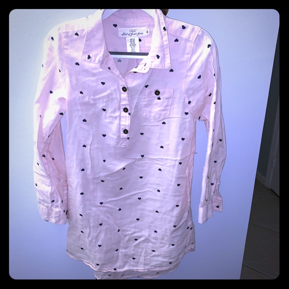 NWOT girls heart shirt-dress